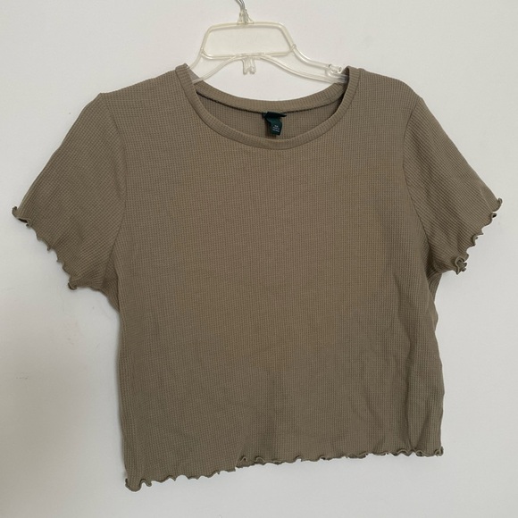 Light Brown Basic Crop Top - Picture 1 of 2